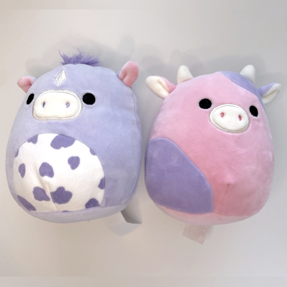 5" Patty the Cow and Meadow the Purple Horse Squishmallows Plush Set